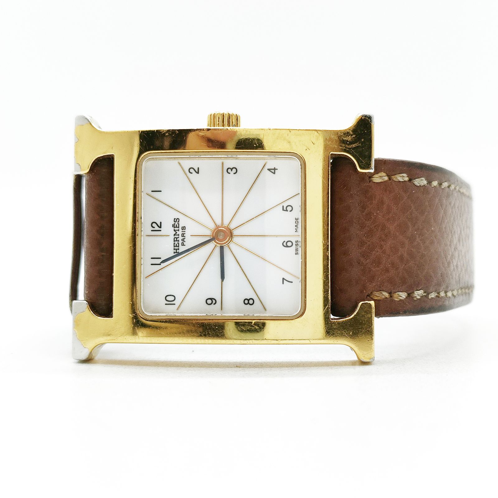 Hermes Watch HH1.201 21mm Womens Whites X Browns 1326402 | eBay