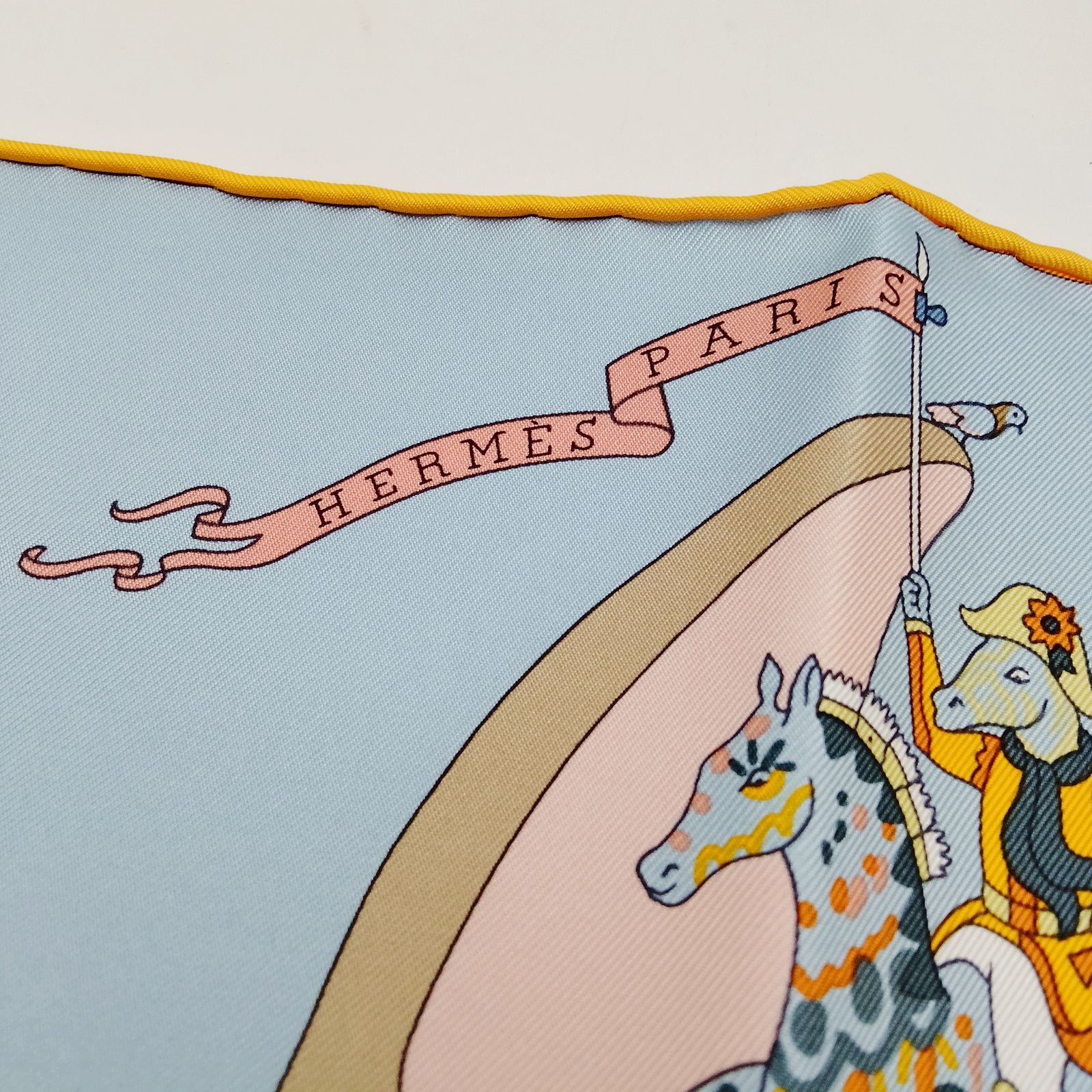 Hermes scarf Carre 90 ACADEMIA HIPPICA Yellows Silk100 2288163 | eBay