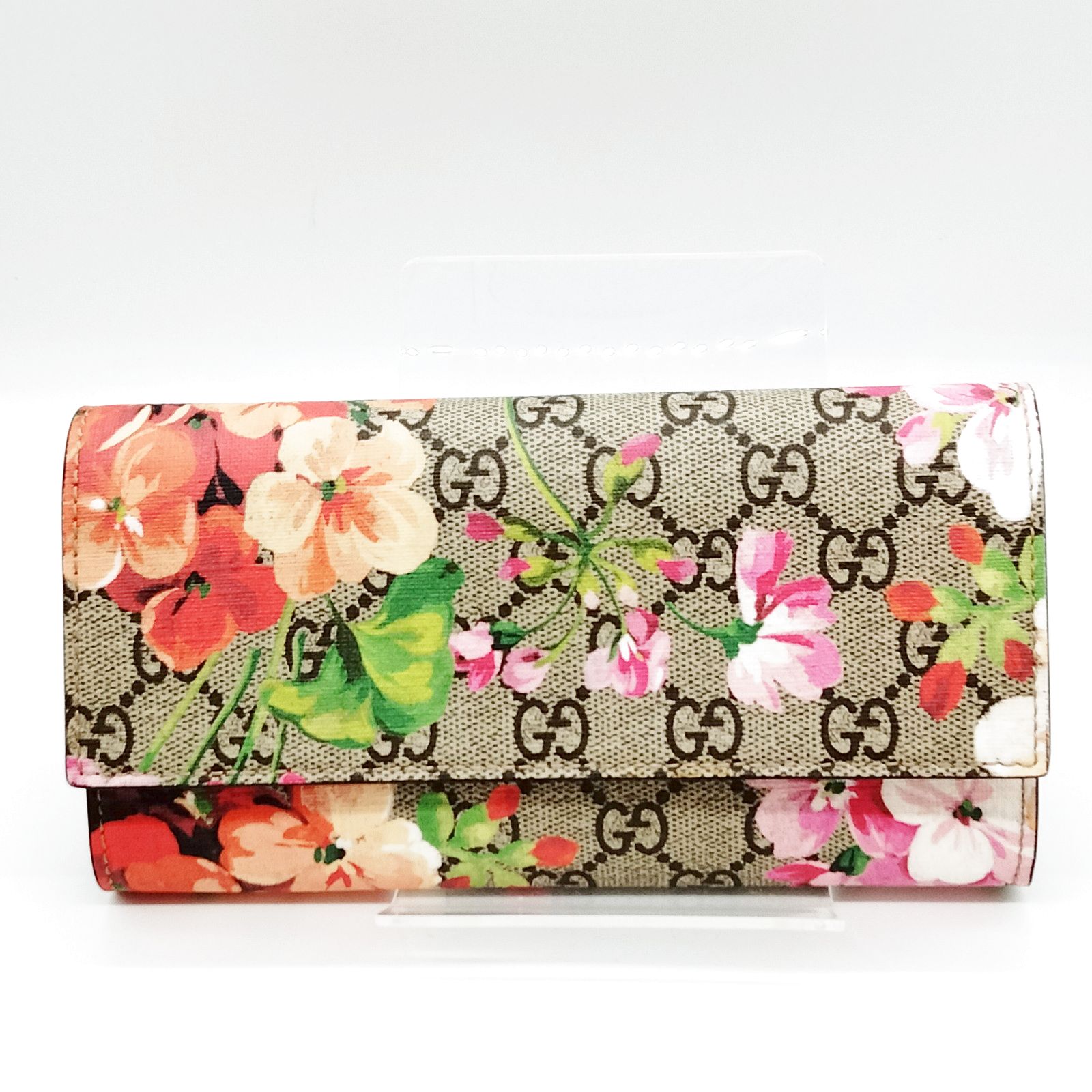 Gucci Long Wallet GG Blooms Floral Print Brown PVC 2342144