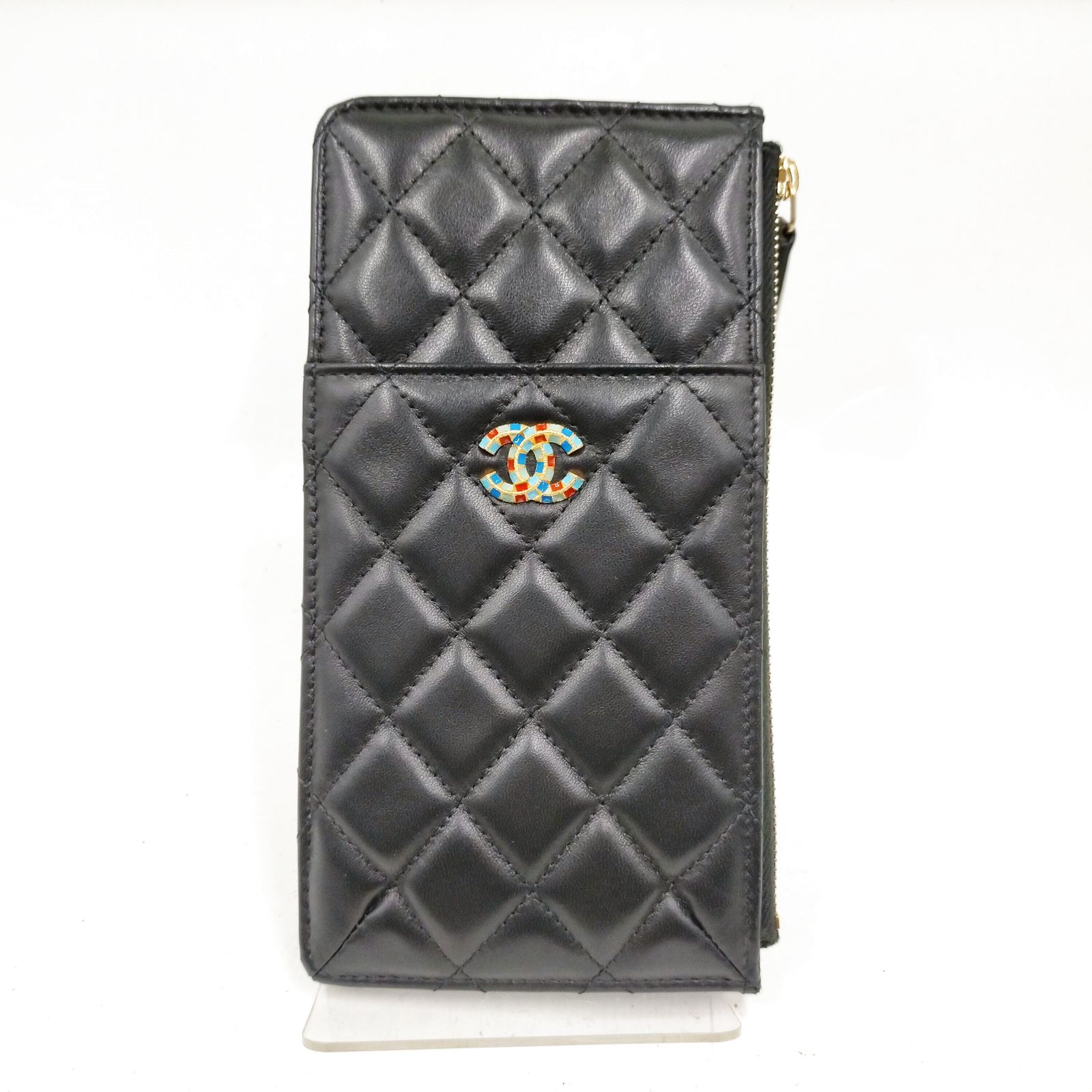 CHANEL 黒 レザー ケース Chanel Card case Matelasse Black Leather 4493451 | eBay