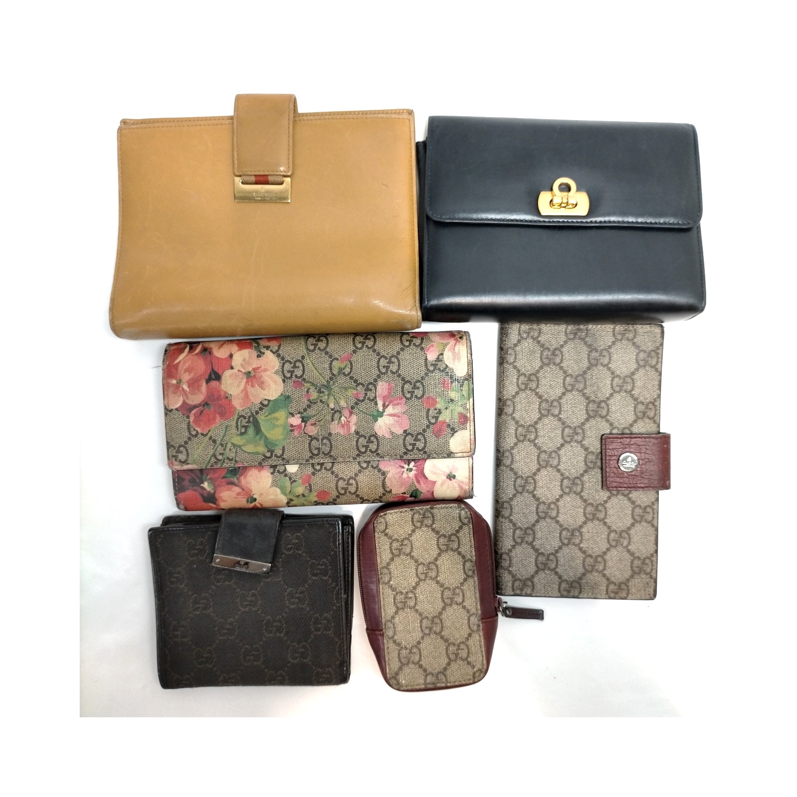Gucci Wallet Diary Cover Leather Brown 5 set