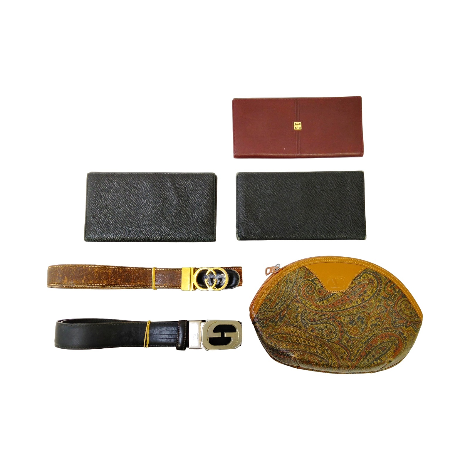 Lot of 6 Gucci Givenchy Etro Wallets Pouch Set